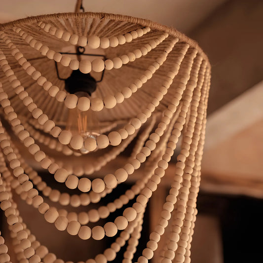 Bazar Bizar The Wooden Bead Ljuskrona L, Natur