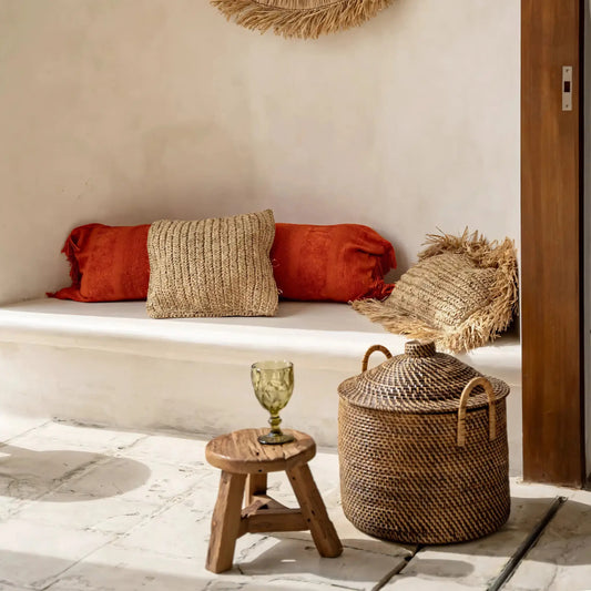 Bazar Bizar The Colonial Korg med handtag, Natur/Brun