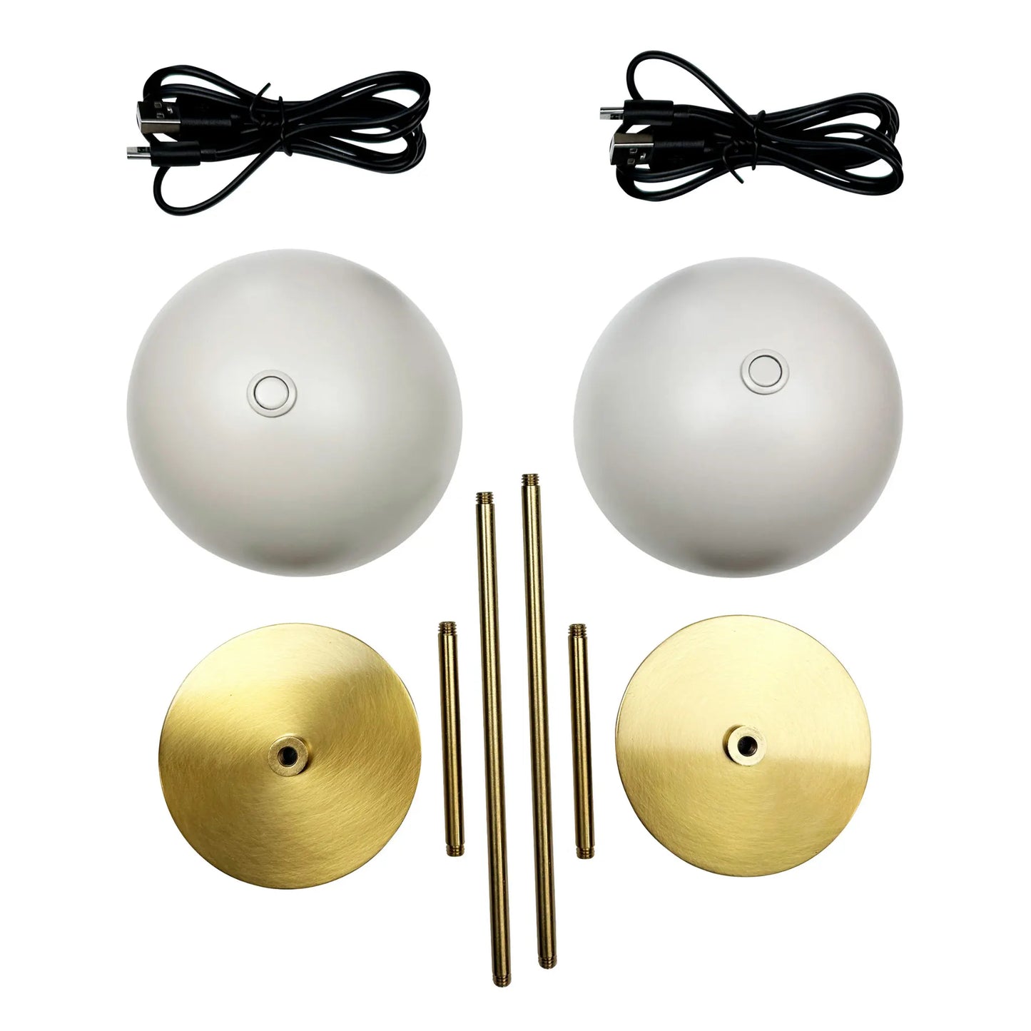 Dyberg Larsen Along Bordslampa 2-pack, Beige/Mässing
