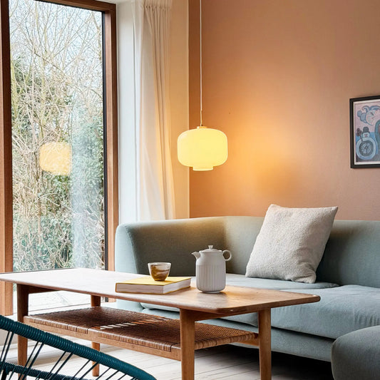 Dyberg Larsen ARP Taklampa Ø30 cm, Opal/Mässing