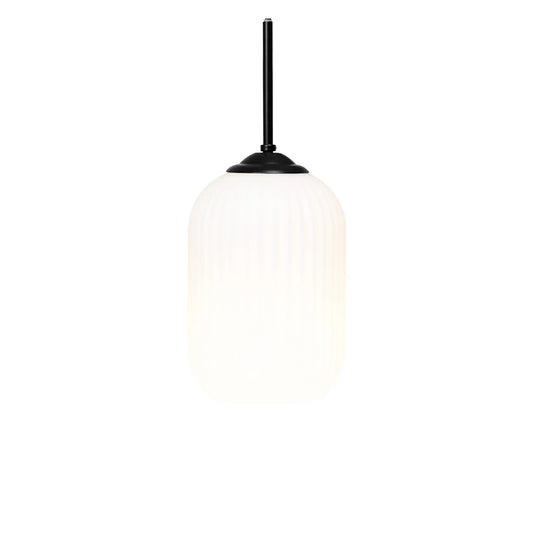 Dyberg Larsen Riflet Taklampa Ø20 cm, Opal/Svart