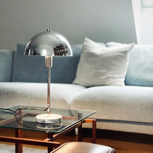 Dyberg Larsen Stockholm Bordslampa Ø20 cm, Krom/Marmor
