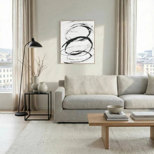 Eightmood Between Inramat Canvastryck 80x100 cm, Svart/Vit