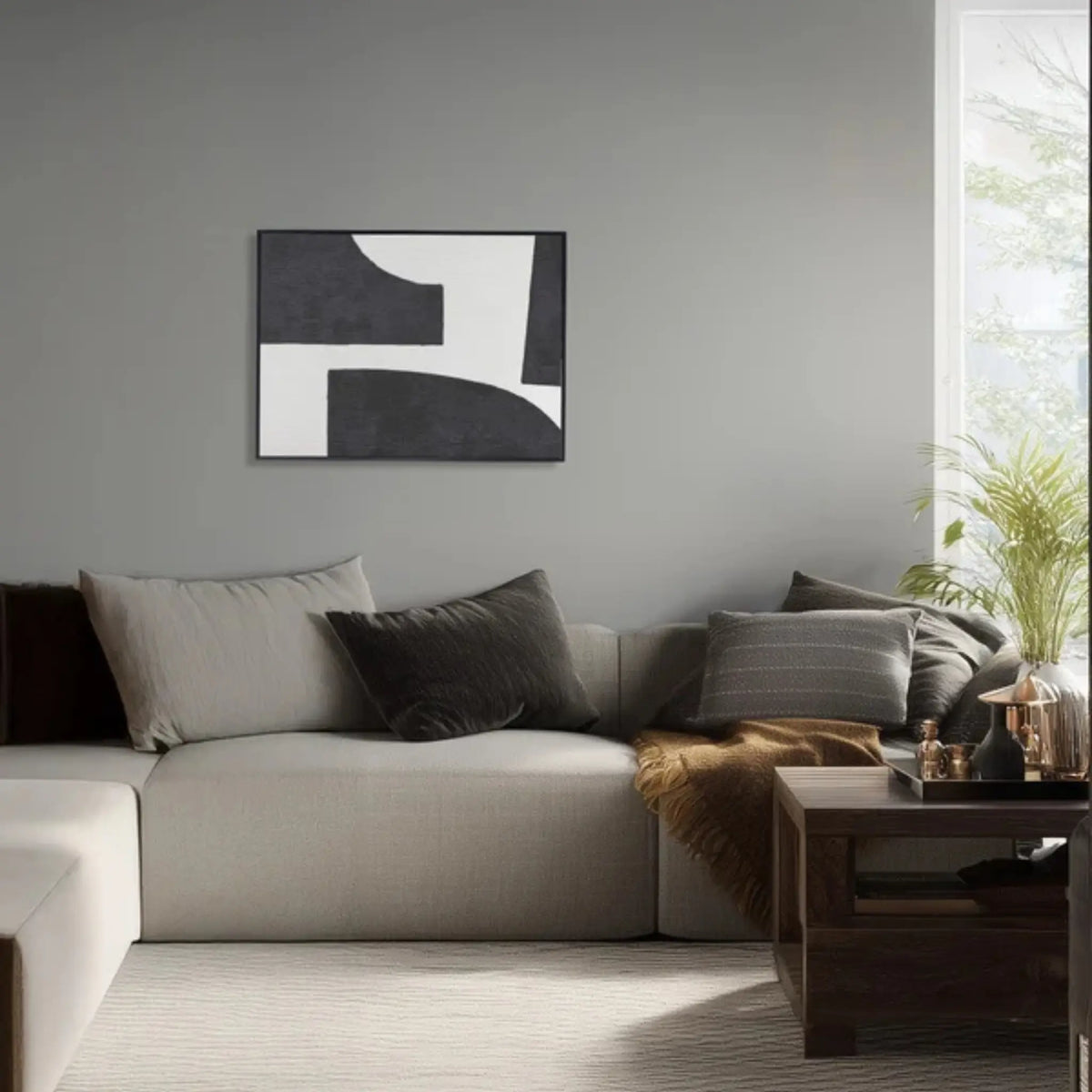 Eightmood Belmore Canvastryck 60x80 cm, Svart/Vit