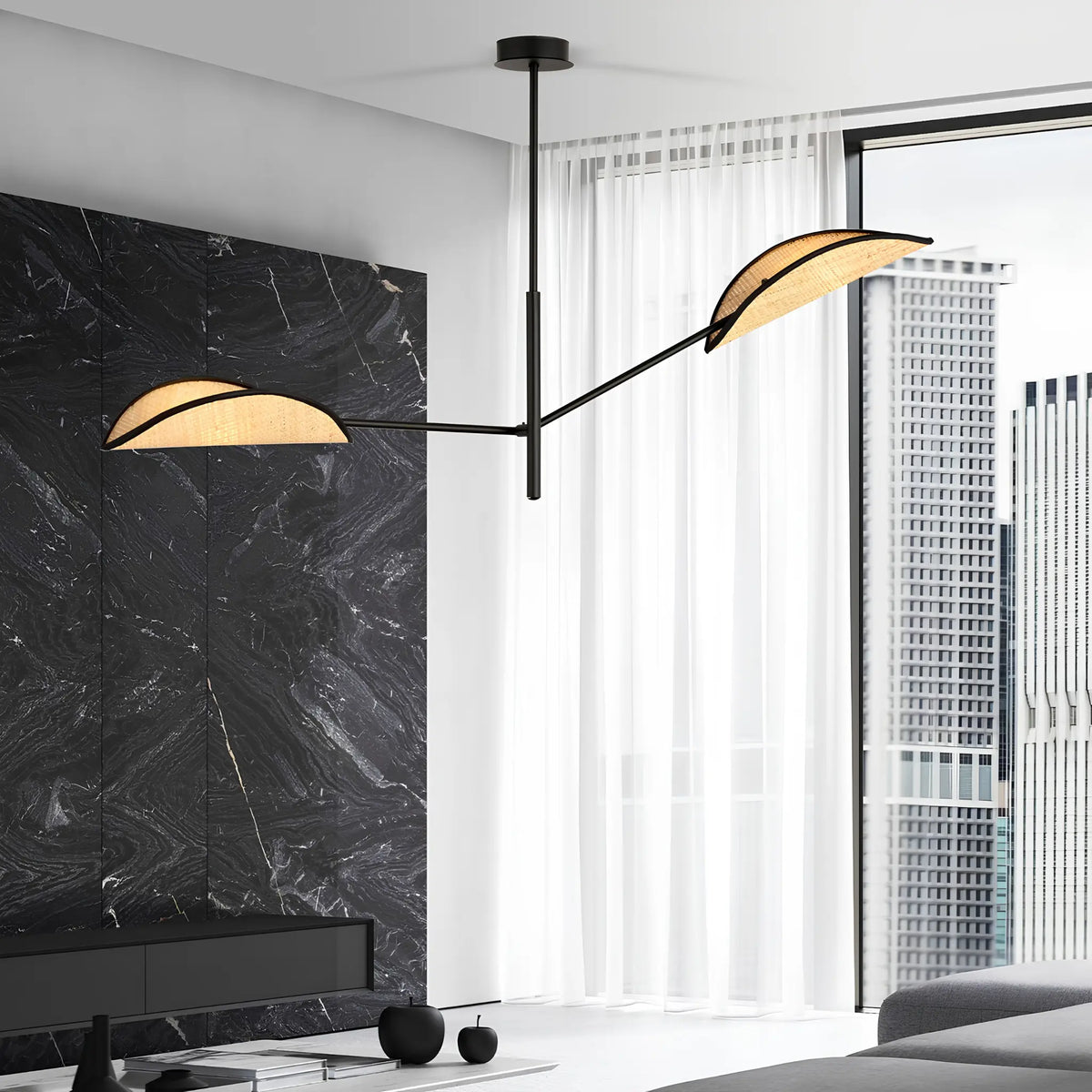 Emibig Vene Taklampa 2-ljus 102x11 cm, Svart