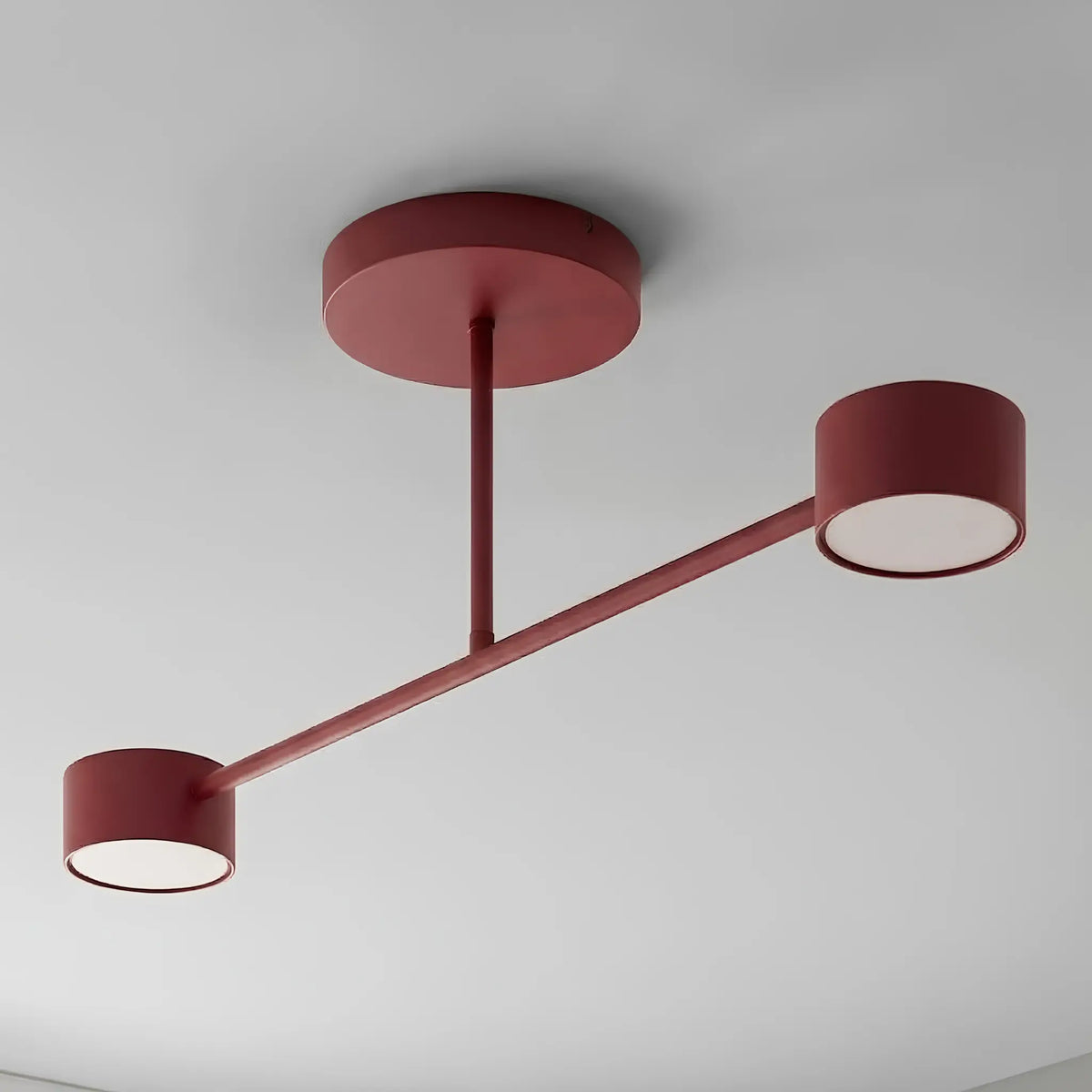 Emibig Halo Taklampa 2-ljus 60x8 cm, Vinröd