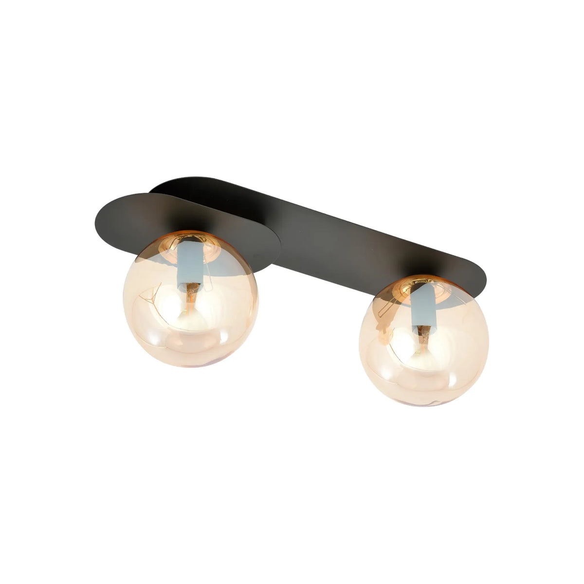 Emibig Plaza Taklampa 2-ljus 45x14 cm, Svart/Gul