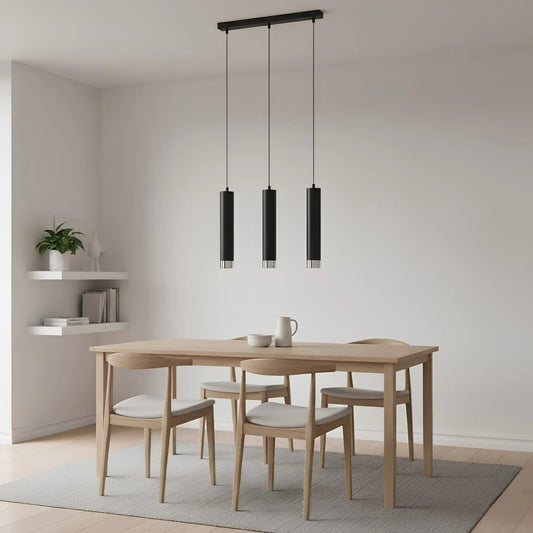 Emibig Kibo Pendellampa 3-ljus 45x6 cm, Svart/Silver