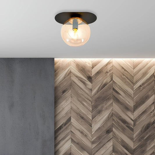 Emibig Plaza Taklampa 20x14 cm, Svart/Gul
