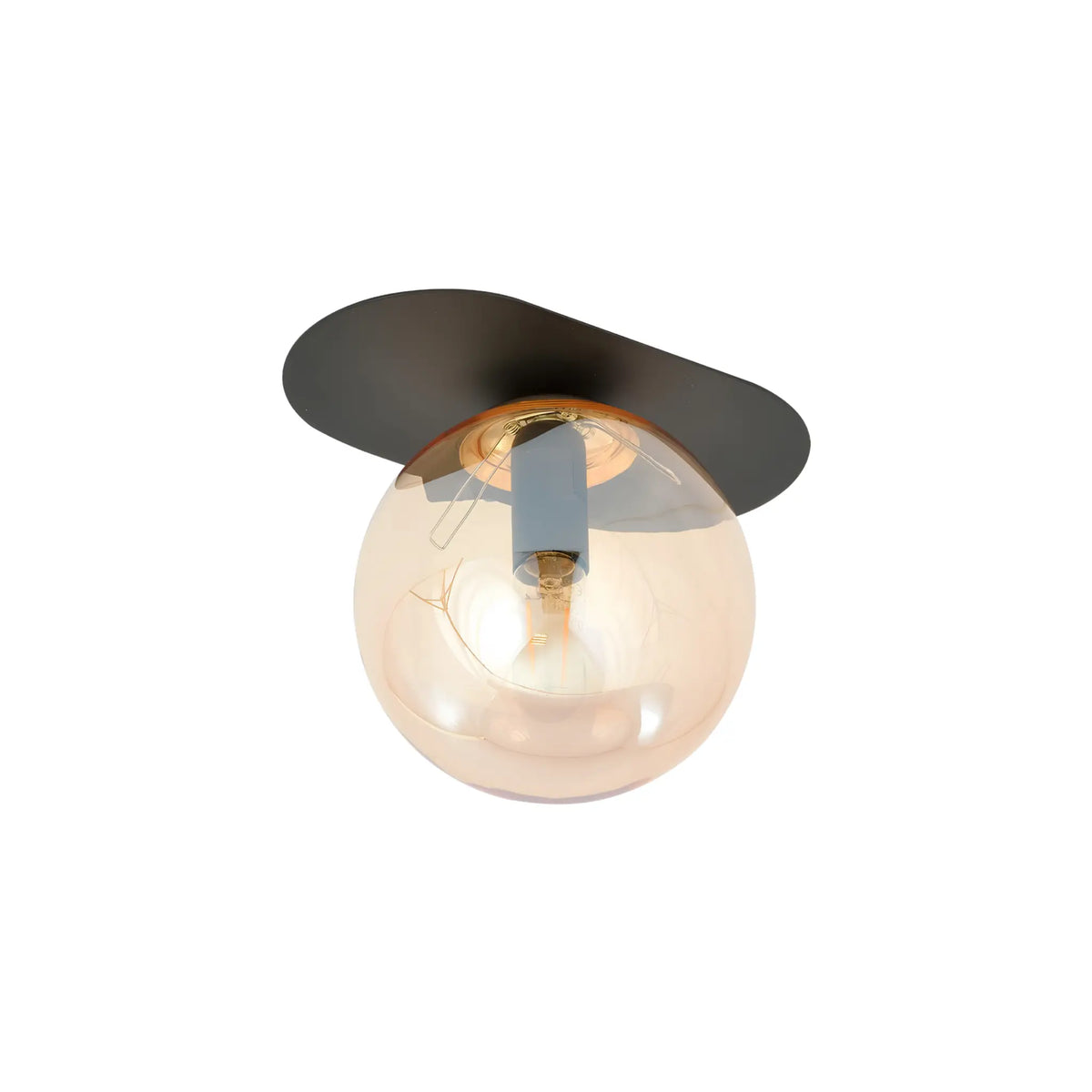 Emibig Plaza Taklampa 20x14 cm, Svart/Gul