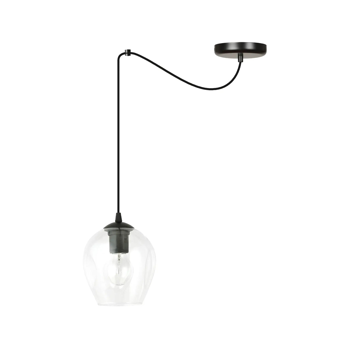 Emibig Level Pendellampa Ø14 cm, Svart/Klar