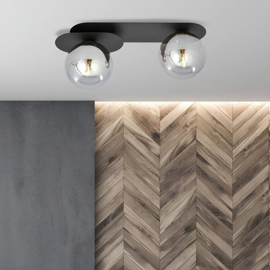 Emibig Plaza Taklampa 2-ljus 45x14 cm, Svart