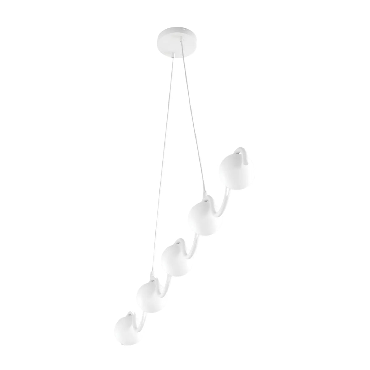 Emibig Sinus Pendellampa 5-ljus 110x10 cm, Vit