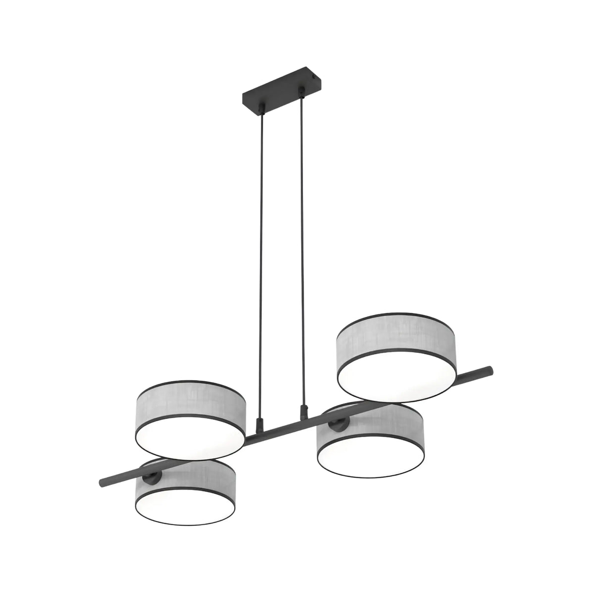 Emibig Drumz Pendellampa 4-ljus 80x46 cm, Grå/Svart