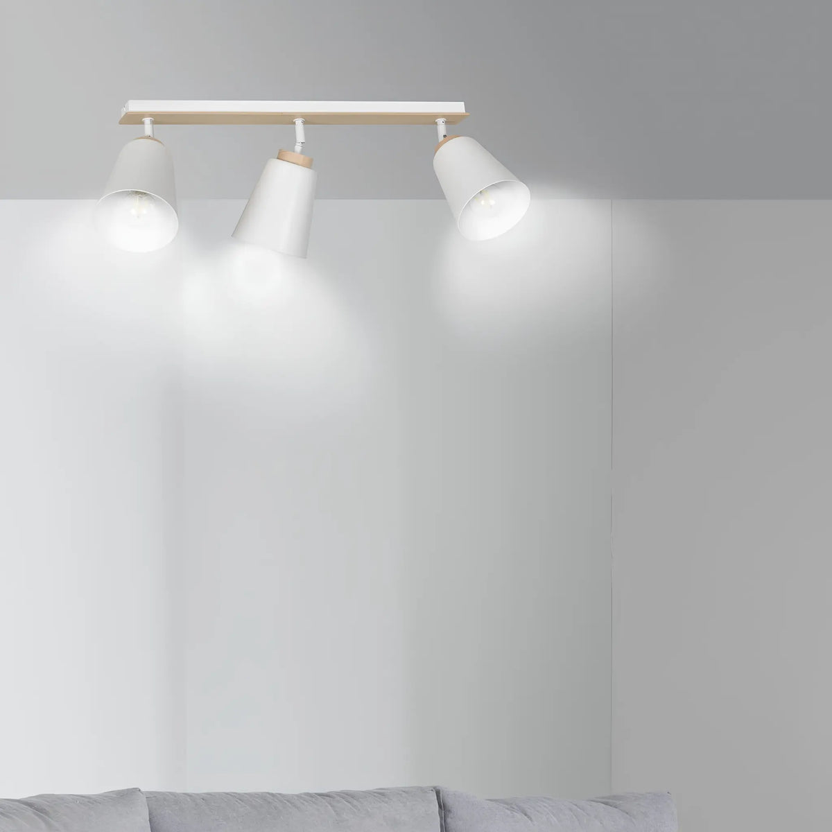 Emibig Atlas Taklampa 3-ljus 90x15 cm, Vit