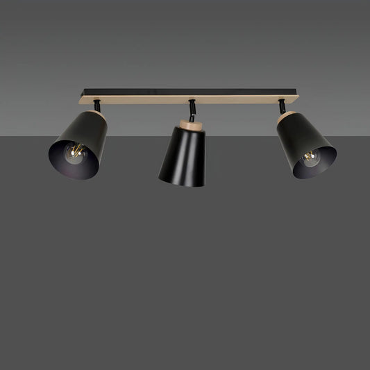Emibig Atlas Taklampa 3-ljus 90x15 cm, Svart
