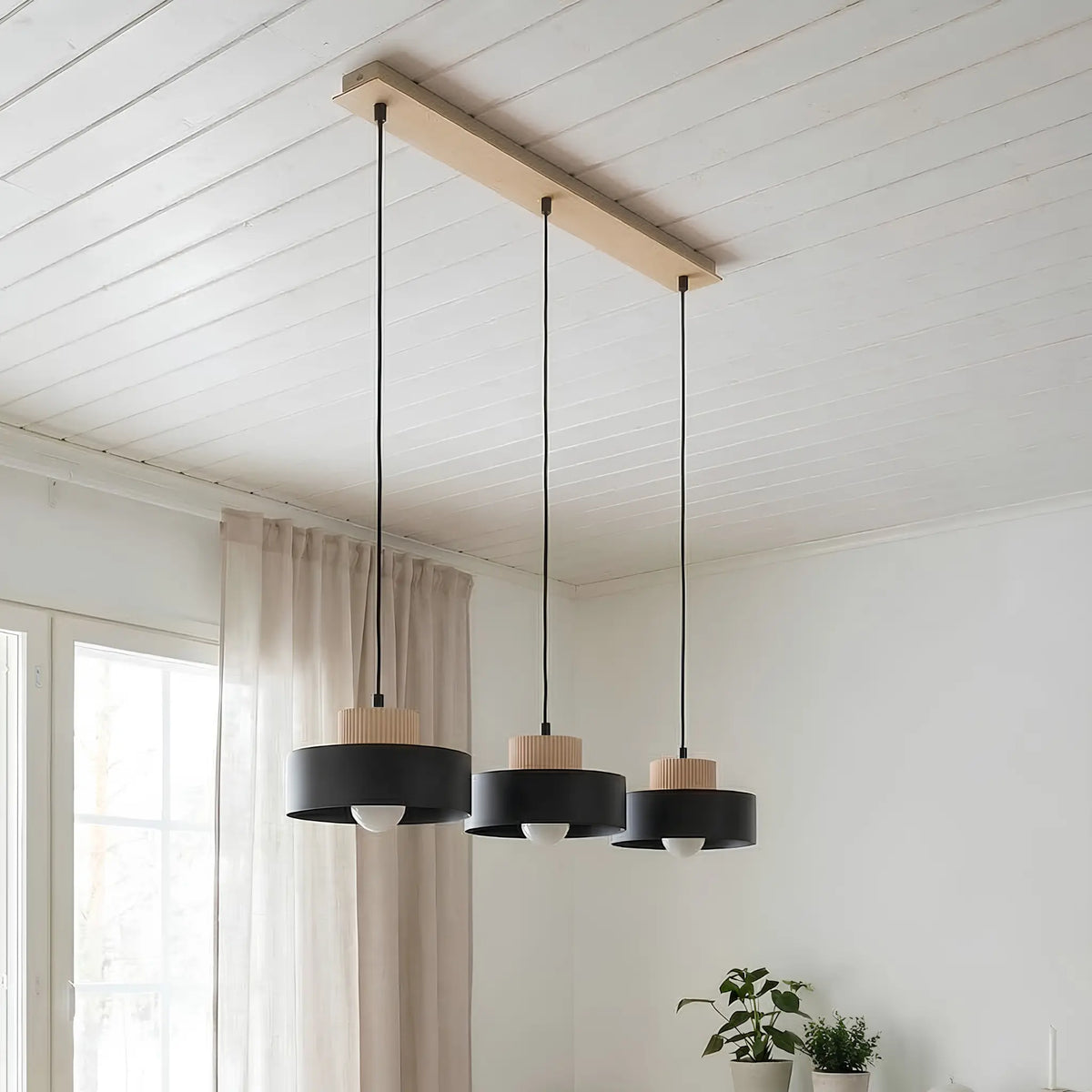Emibig Kivi Pendellampa 3-ljus 73x20 cm, Svart