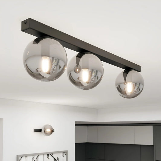 Emibig Fit Taklampa 3-ljus 70x14 cm, Svart