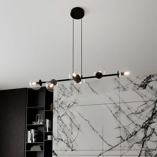Emibig Rossi Pendellampa 6-ljus 110x30 cm, Svart