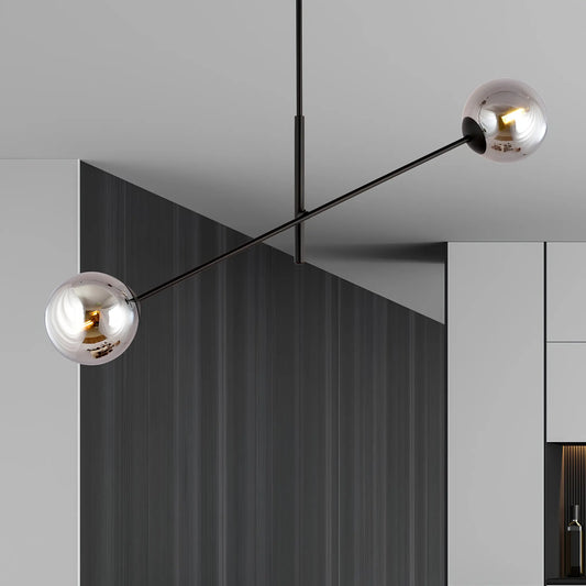 Emibig Linear Pendellampa 2-ljus 102x14 cm, Svart