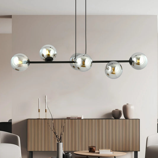 Emibig Rossi Pendellampa 6-ljus 110x30 cm, Svart