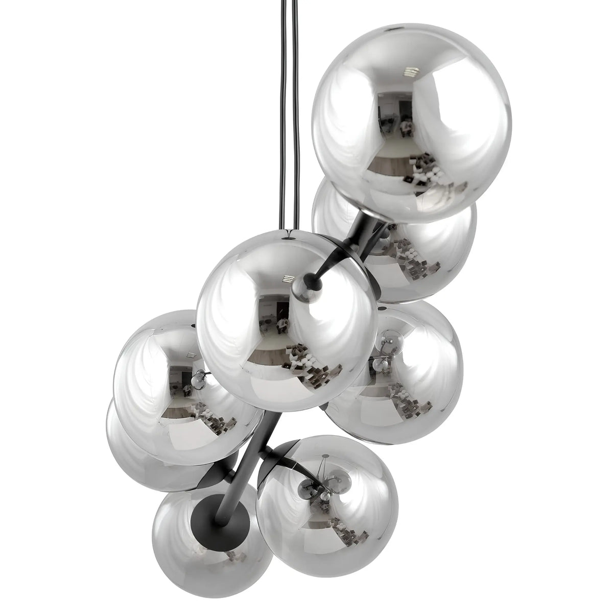 Emibig Rossi Pendellampa 6-ljus 110x30 cm, Svart