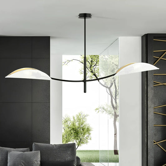 Emibig Lotus Taklampa 2-ljus 103x11 cm, Svart/Vit