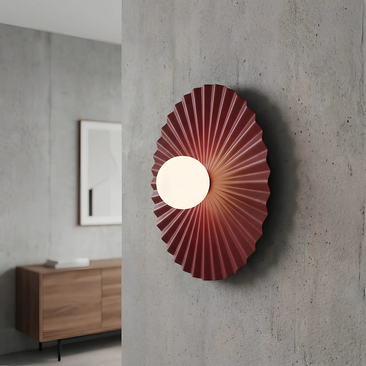Emibig Umbra Vägglampa 35x35 cm, Vinröd
