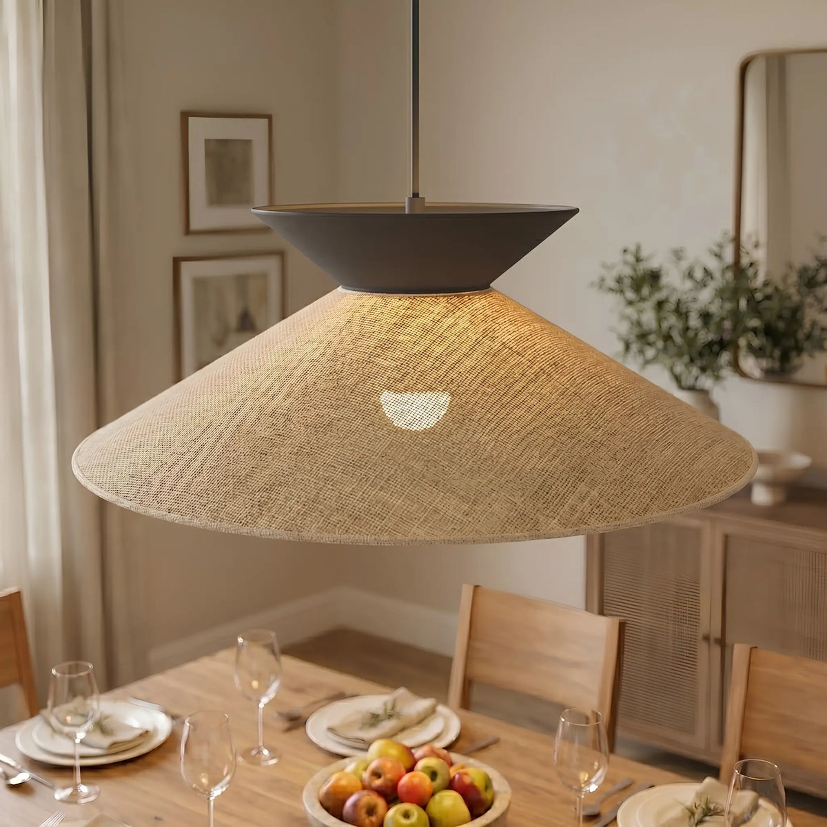 Emibig Softa Pendellampa Ø50 cm, Svart/Beige
