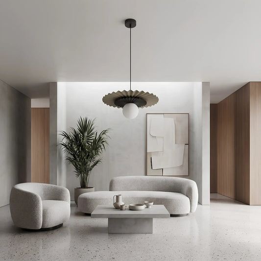Emibig Umbra Pendellampa Ø35 cm, Svart/Beige