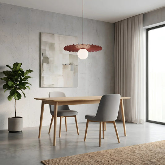 Emibig Umbra Pendellampa Ø35 cm, Vinröd