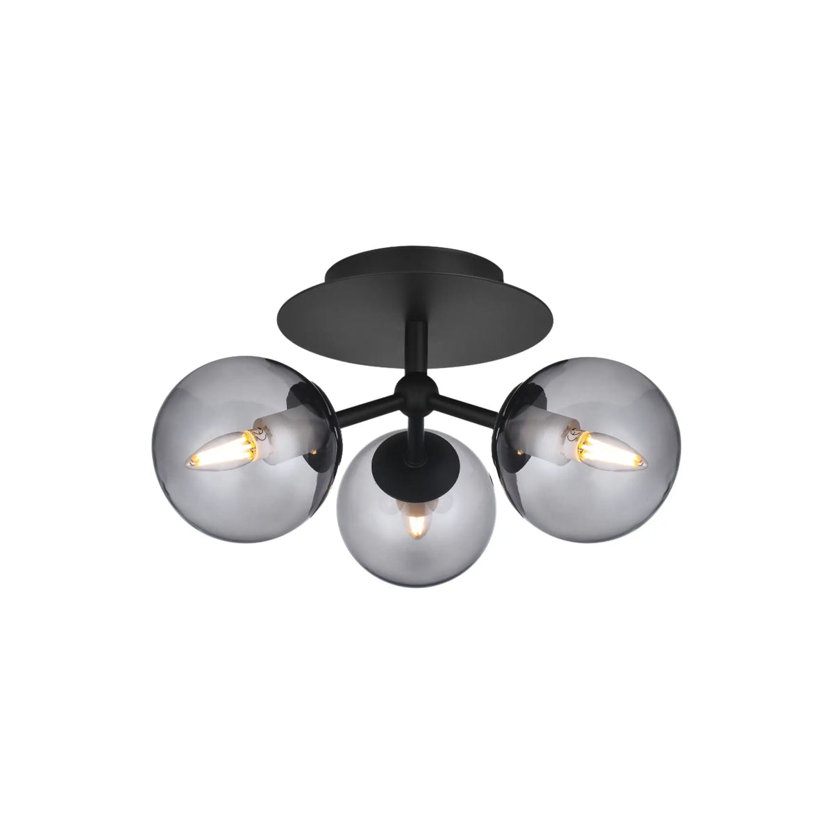 Halo Design Atom Taklampa Trio, Smoke/Svart
