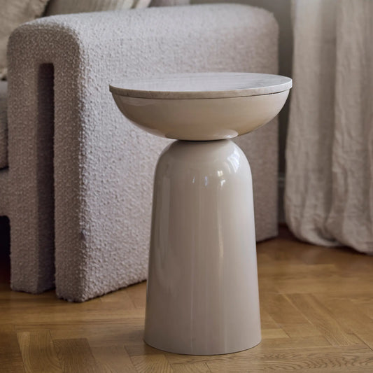 Holmen Cannes Sidobord Ø37 cm, Beige