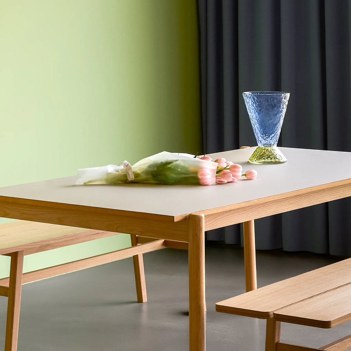 Hübsch Oblique Matbord Rektangulärt 190x107 cm, Grå