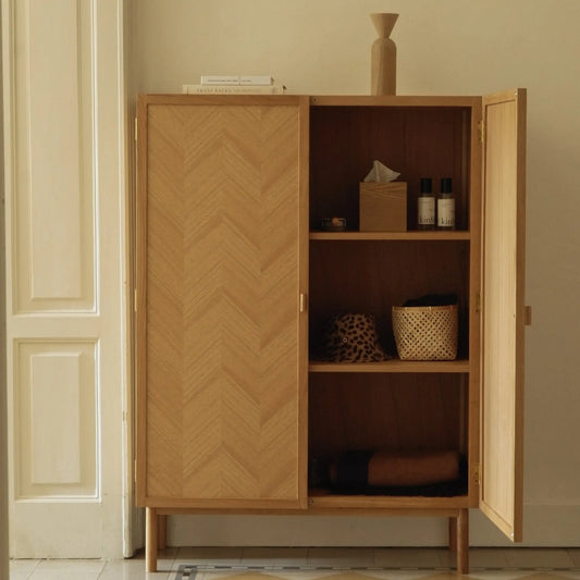 Hübsch Herringbone Garderob Mellanstort 140 cm, Natur