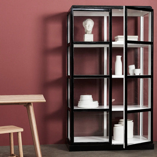 Hübsch Display Vitrinskåp 187 cm, Svart/Vit