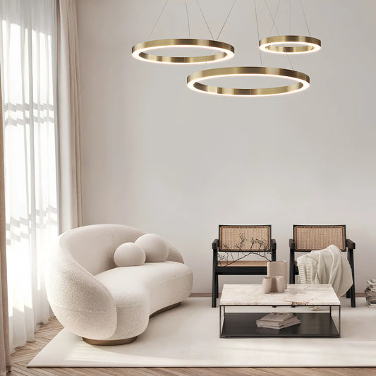 Maytoni Saturno Pendellampa Ø80 cm, Mässing