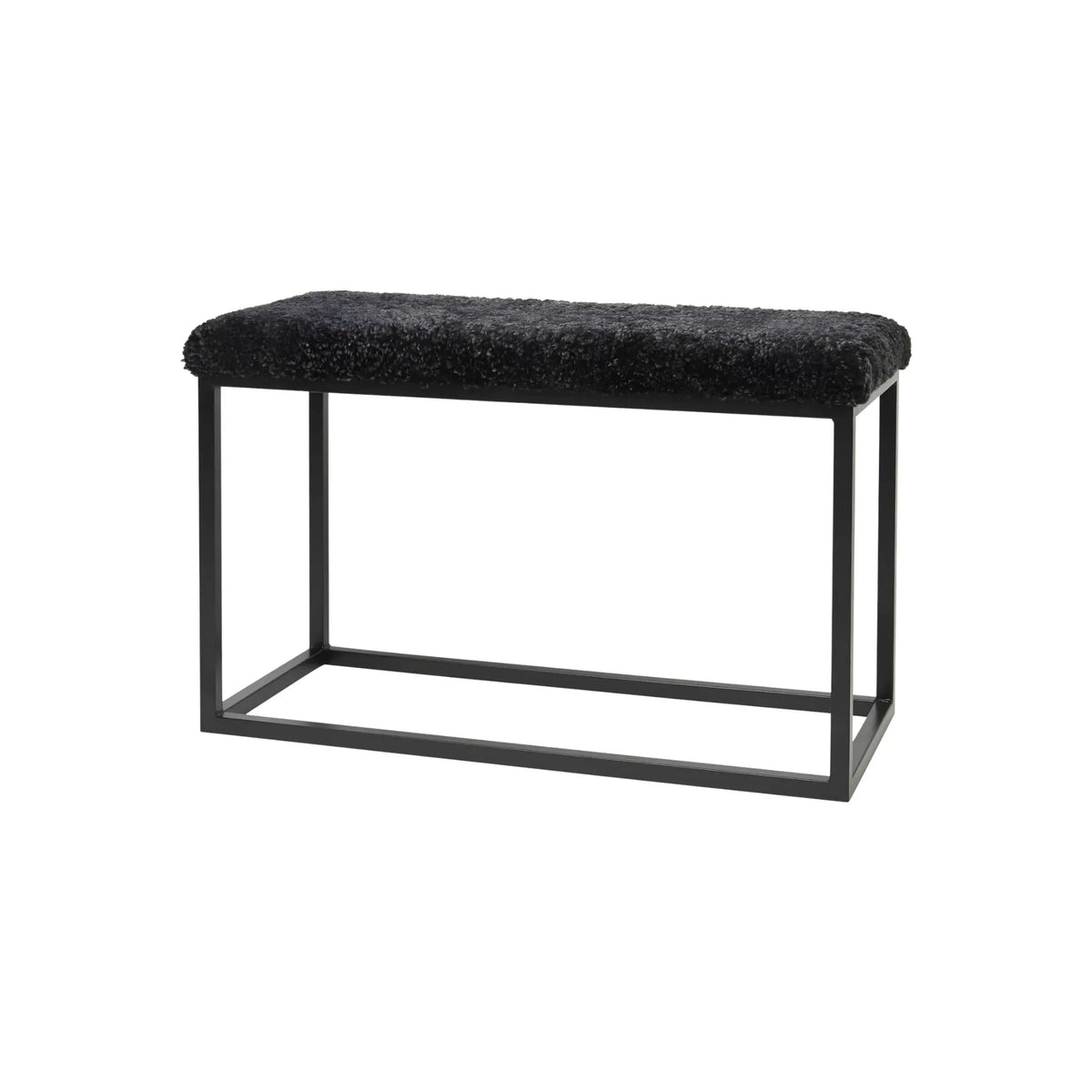 Skinnwille Palle Bänk L Curly 80x35x50 cm, Grey/Black