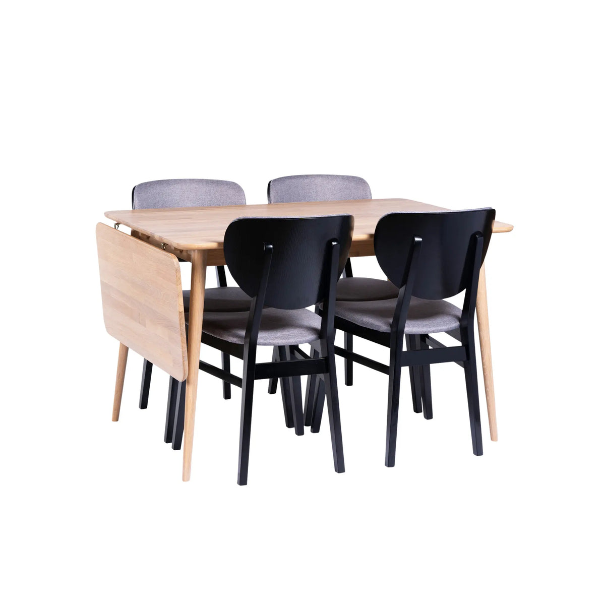 Stenexpo Odense Matgrupp 4 Borgholm stolar, Vitoljad ek/Svart