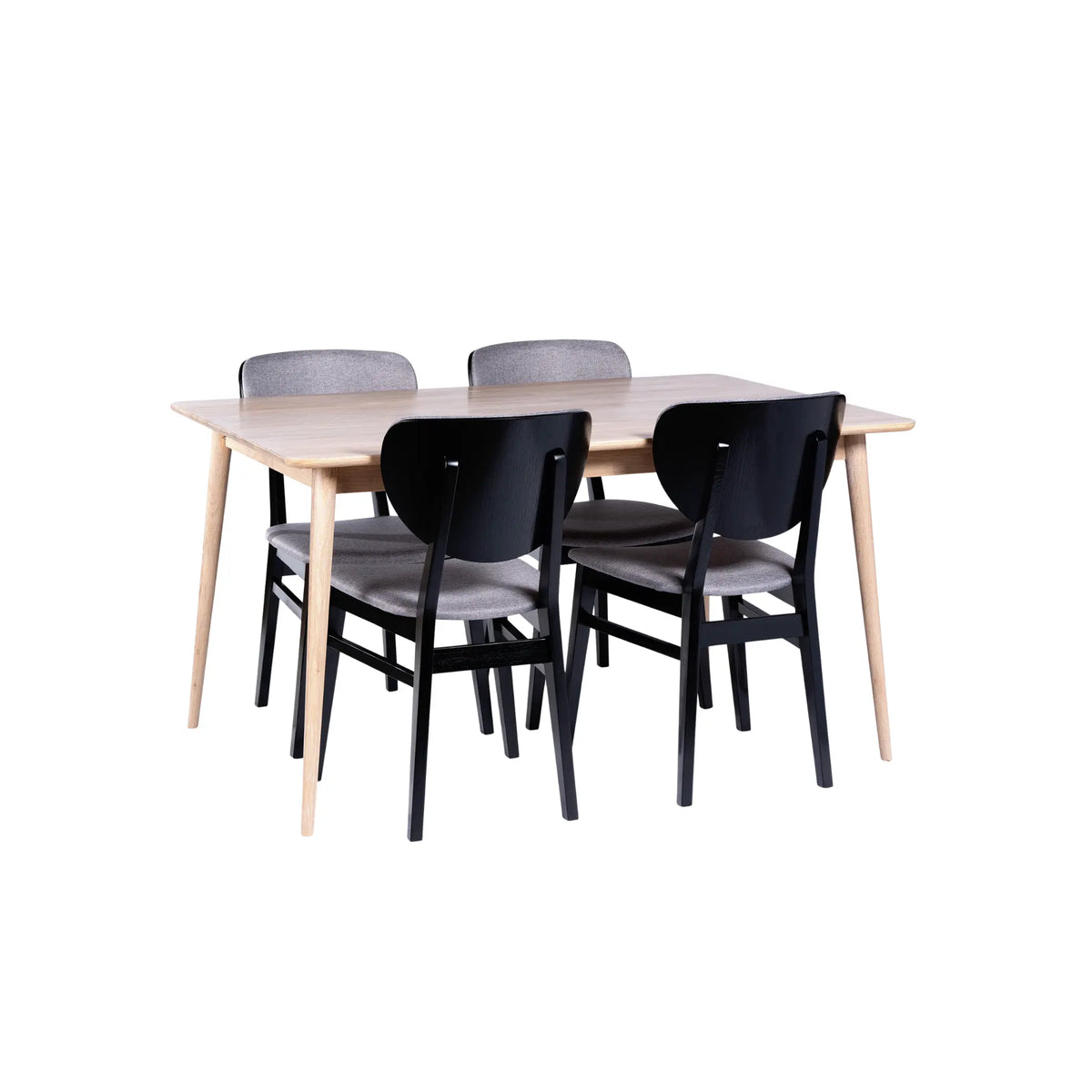 Stenexpo Odense Matgrupp 4 Borgholm stolar, Vitoljad ek/Svart