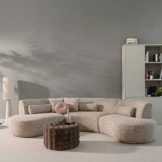 WOOOD Batavier Halvrund Soffa 6-Sits, Sand Melange