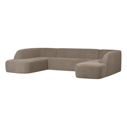 WOOOD Sloping Soffa U-Shape, Light Brown Melange