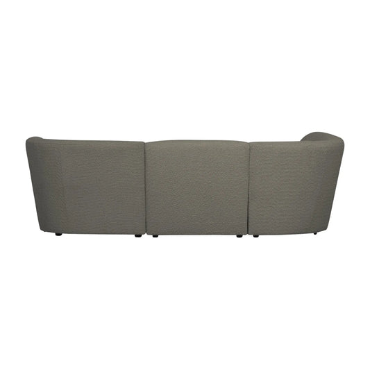 WOOOD Coco 3-Sits Soffa Rundad Vänster Bouclé, Warm Green