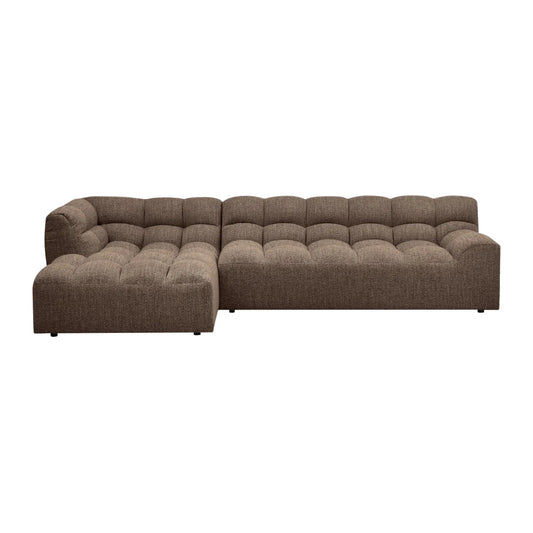 WOOOD Allure Chaise Soffa Vänster Woven, Darkbrown Melange