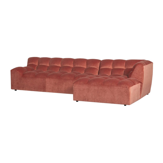 WOOOD Allure Chaise Soffa Höger Sammet, Blush