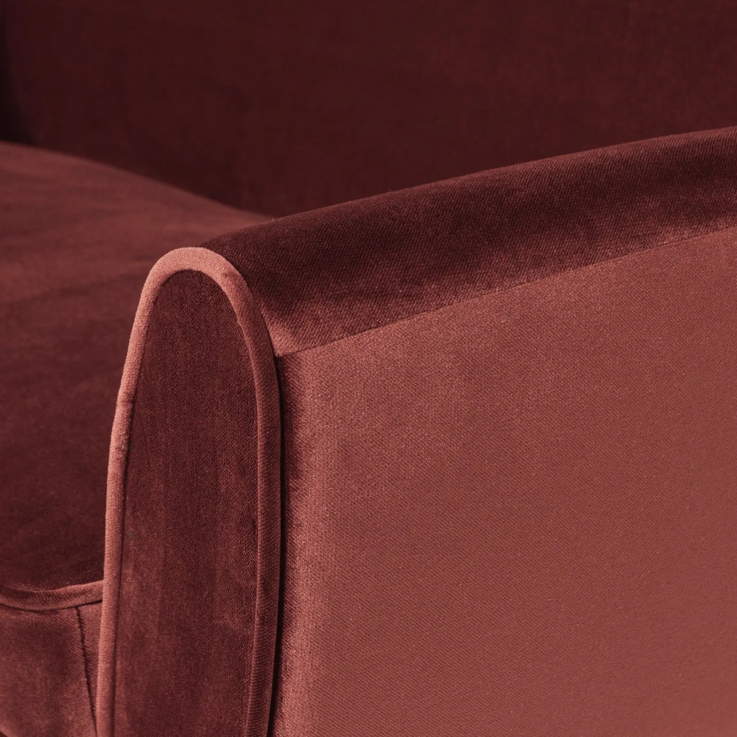 WOOOD Rocco Soffa 187 cm Sammet, Burgundy Red