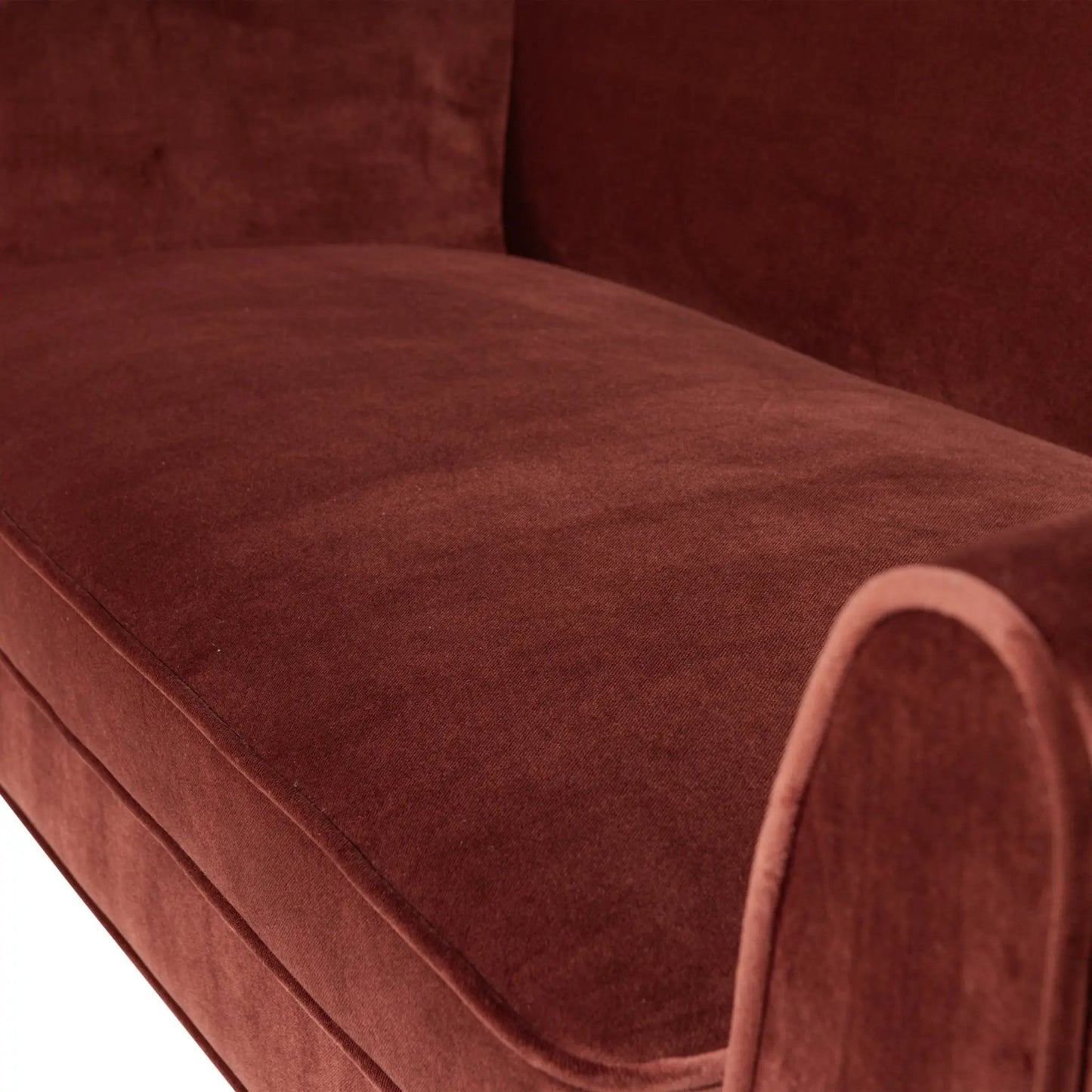 WOOOD Rocco Soffa 150 cm Sammet, Burgundy Red
