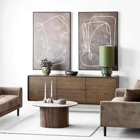 House Nordic Darwin Sidobord 180x45x75 cm, Mörkbrun