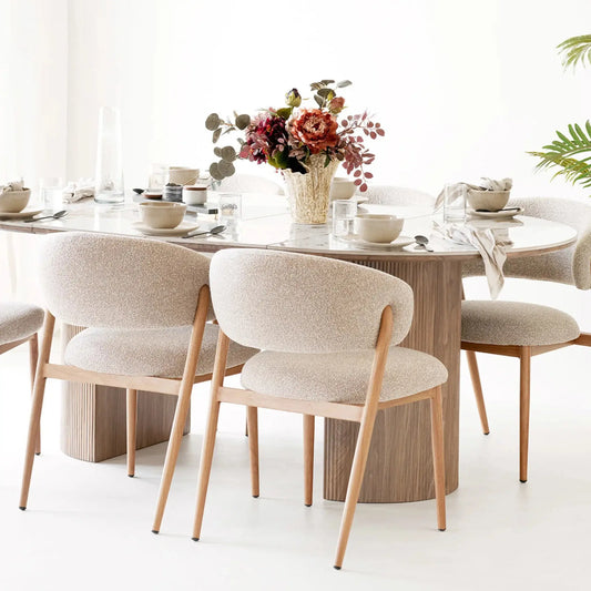 House Nordic Athens Matbord 120x120-200 cm, Vit/Brun