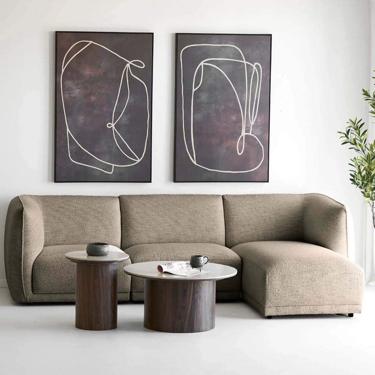 House Nordic Noor Loungesoffa, Brun